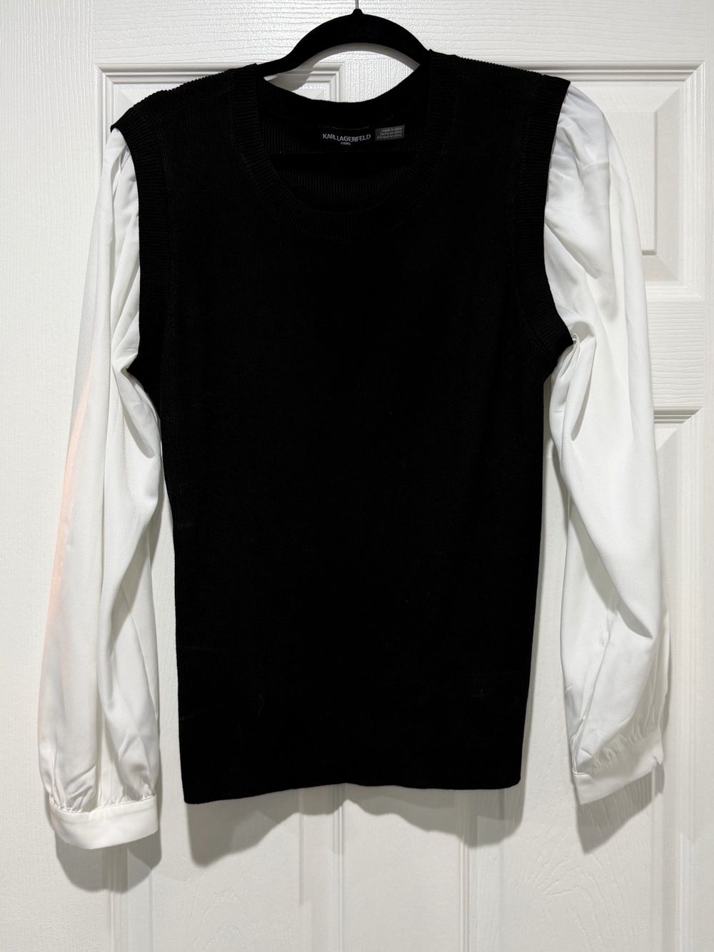 KARL LAGERFELD Black & White Layered Sweater